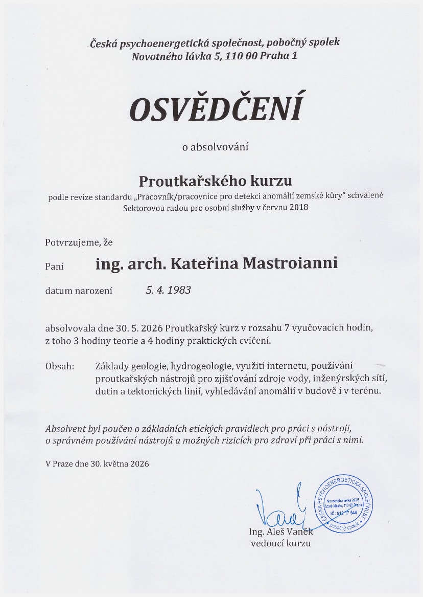 Proutkar_studny_geopatogenni_zony__osvedceni_kurz_Katerina_Mastroianni Osvědčení proutkař kurz Kateřina Mastroianni